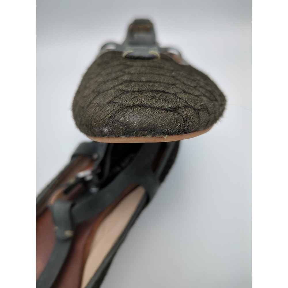Anthropologie Matt Bernson Calf Hair Flats Womens 7.5 Black Textured Geometric - Picture 11 of 16